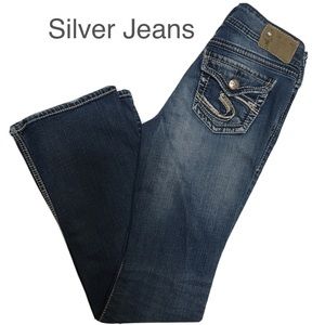 Suki Surplus Silver Jeans Embroidered  flap pocket